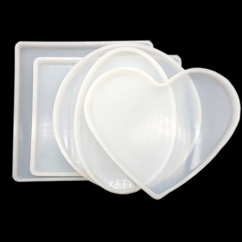5pcs Coaster Mould Resin Silicone Epoxy Casting DIY Jewelry Making