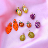 5pcs Fruit Jewelry Charms Multicolor Enamel DIY Earrings Pendants