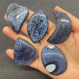 5pcs Natural Stone Agate Charms Moon Necklace Pendant DIY Jewelry Making