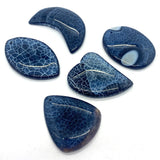 5pcs Natural Stone Agate Charms Moon Necklace Pendant DIY Jewelry Making