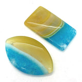 5pcs Natural Stone Agate Charms Necklace Leaf Pendant Reiki Triangle Jewelry