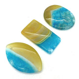 5pcs Natural Stone Agate Charms Necklace Leaf Pendant Reiki Triangle Jewelry