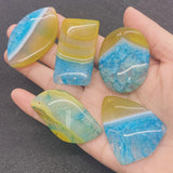 5pcs Natural Stone Agate Charms Necklace Leaf Pendant Reiki Triangle Jewelry