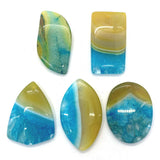 5pcs Natural Stone Agate Charms Necklace Leaf Pendant Reiki Triangle Jewelry