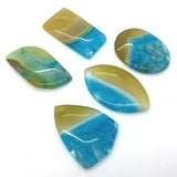 5pcs Natural Stone Agate Charms Necklace Leaf Pendant Reiki Triangle Jewelry