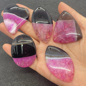 5pcs Natural Stone Agate Charms Necklace Pendant DIY Earrings Accessory