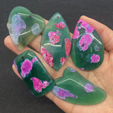 5pcs Green Agate Pendant Reiki Healing Amulet DIY Jewelry Making