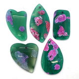 5pcs Green Agate Pendant Reiki Healing Amulet DIY Jewelry Making