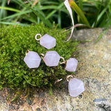 5pcs Natural Stone Pendant 6x6mm Polygon Shape Quartz Pendant for Charms Jewelry