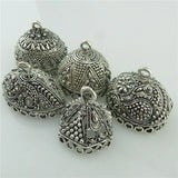 5pcs Vintage Metal Totem Ethnic Flower Leaf Beads Cap Tassel Charms