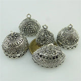 5pcs Vintage Metal Totem Ethnic Flower Leaf Beads Cap Tassel Charms