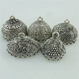 5pcs Vintage Metal Totem Ethnic Flower Leaf Beads Cap Tassel Charms