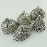 5pcs Vintage Metal Totem Ethnic Flower Leaf Beads Cap Tassel Charms