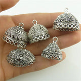 5pcs Vintage Metal Totem Ethnic Flower Leaf Beads Cap Tassel Charms