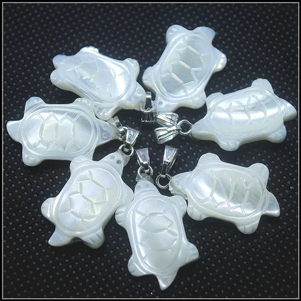 5pcs Shell Pendants Seawater Beads Saltwater Shell Turtle Bird Leaf Owl Seahorse