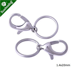 5pcs Stainless Steel Key Clasps with 20-23mm Key Ring