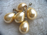 5pcs Shell Pendant Set, 14mm Drop/Round, 12*15mm, White/Yellow/Gray, South Sea