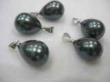 5pcs Shell Pendant Set, 14mm Drop/Round, 12*15mm, White/Yellow/Gray, South Sea