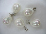5pcs Shell Pendant Set, 14mm Drop/Round, 12*15mm, White/Yellow/Gray, South Sea