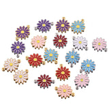 5pcs Stainless Steel Sunflower Enamel Daisy Flower Charms for DIY Jewelry Making