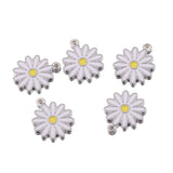 5pcs Stainless Steel Sunflower Enamel Daisy Flower Charms for DIY Jewelry Making