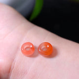 5pcs Red Agate Cirque Shape Pendant Beads for DIY Jewelry Making