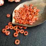 5pcs Red Agate Cirque Shape Pendant Beads for DIY Jewelry Making