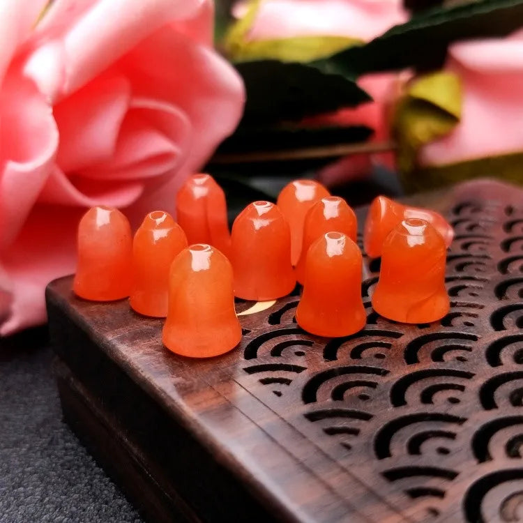 5pcs Red Agate Small Bell Shape Loose Beads 11mm for DIY Jewelry Making