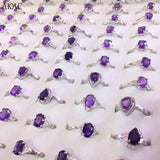 Natural Amethyst Copper Adjustable Ring 5-10 Rings