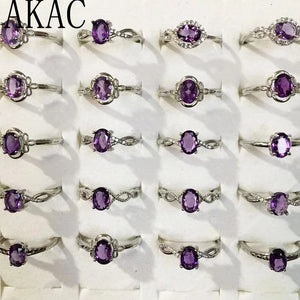 Natural Amethyst Copper Adjustable Ring 5-10 Rings