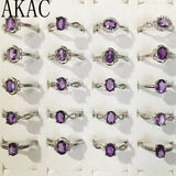 Natural Amethyst Copper Adjustable Ring 5-10 Rings