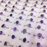 Natural Amethyst Copper Adjustable Ring 5-10 Rings