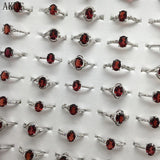 Adjustable red garnet ring for women, 10rings, approx 5*7mm
