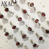 Adjustable red garnet ring for women, 10rings, approx 5*7mm
