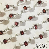 Adjustable red garnet ring for women, 10rings, approx 5*7mm