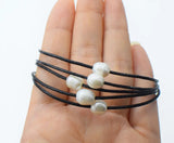 Freshwater Pearl Egg Bracelet 7.5in 7-9mm Beads Natural