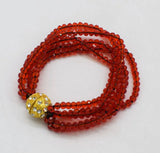 Red Quartz Faceted Round Bracelet 8inch