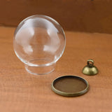 20*15mm Glass Globe Pendant Set with Base Beads Cap for Jewelry Making