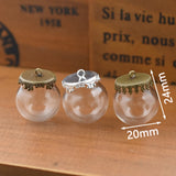 20*15mm Glass Globe Pendant Set with Base Beads Cap for Jewelry Making