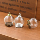 20*15mm Glass Globe Pendant Set with Base Beads Cap for Jewelry Making