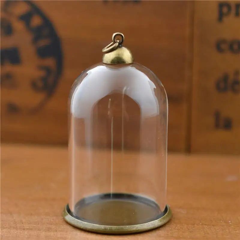 Glass Jar Pendant Kit with Beads Cap Set DIY Jewelry Findings
