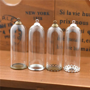 50*18mm Glass Tube Pendant DIY Accessory Set with Base Beads Cap