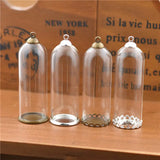 50*18mm Glass Tube Pendant DIY Accessory Set with Base Beads Cap
