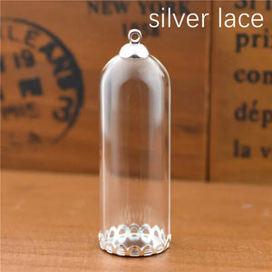 50*18mm Glass Tube Pendant DIY Accessory Set with Base Beads Cap