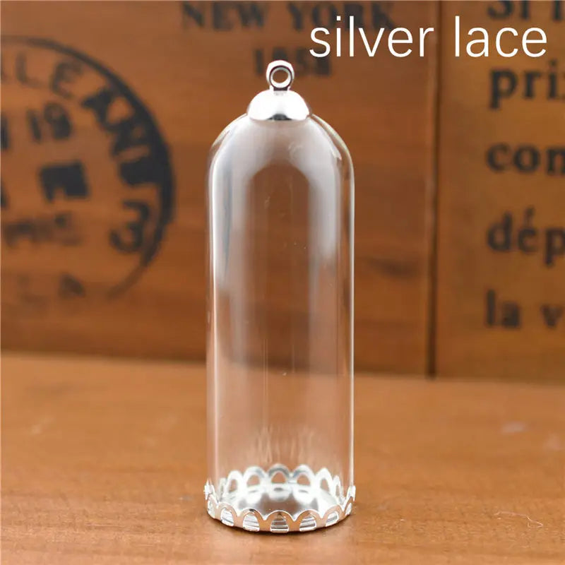 50*18mm Glass Tube Pendant DIY Accessory Set with Base Beads Cap