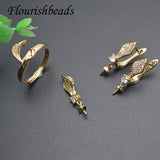 Brass Plated CZ Beads Jewelry Set for DIY Making