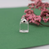Glass Bubble Cube Bottle Set with Cap Jewelry Findings