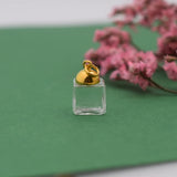 Glass Bubble Cube Bottle Set with Cap Jewelry Findings