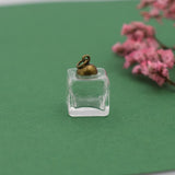 Glass Bubble Cube Bottle Set with Cap Jewelry Findings