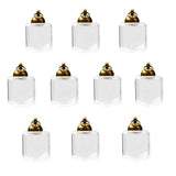 Glass Bubble Cube Bottle Set with Cap Jewelry Findings